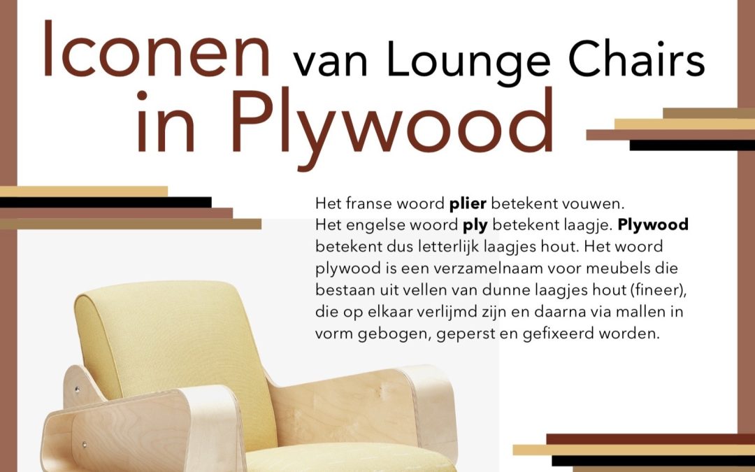 Icons of lounge chairs in plywood